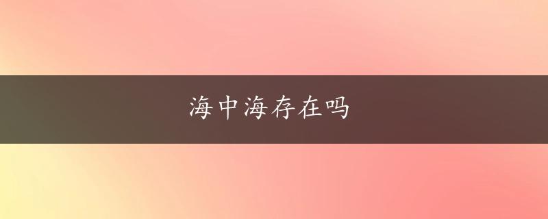 海中海存在吗