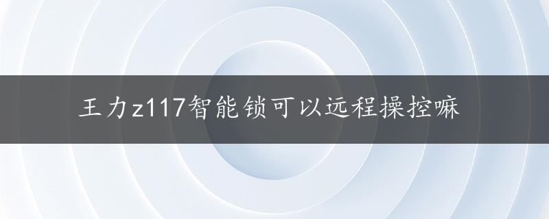 王力z117智能锁可以远程操控嘛