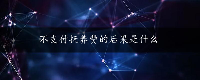 不支付抚养费的后果是什么