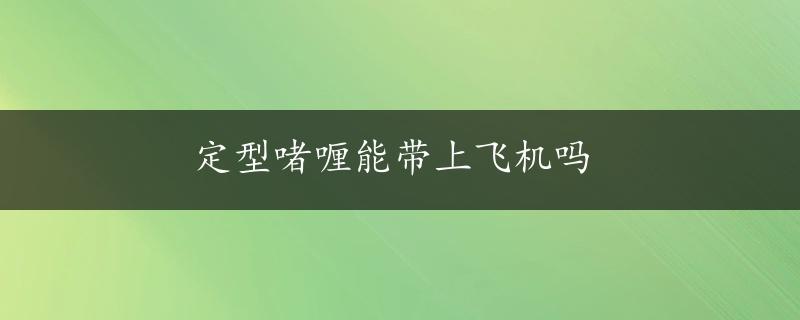 定型啫喱能带上飞机吗