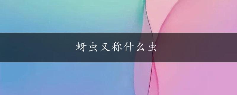 蚜虫又称什么虫