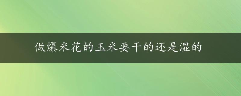 做爆米花的玉米要干的还是湿的