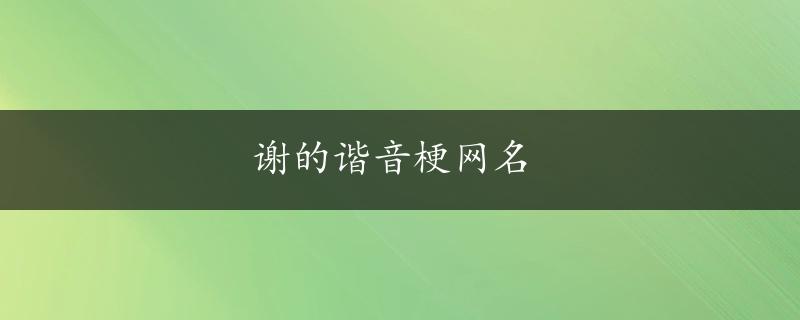 谢的谐音梗网名