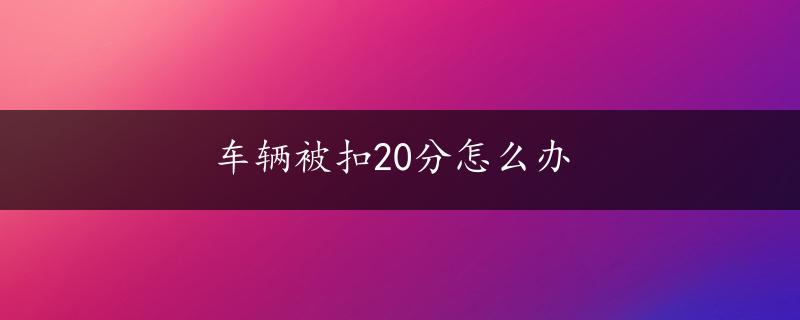 车辆被扣20分怎么办