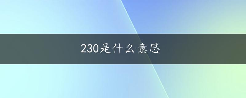 230是什么意思