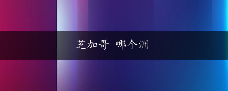 芝加哥 哪个洲