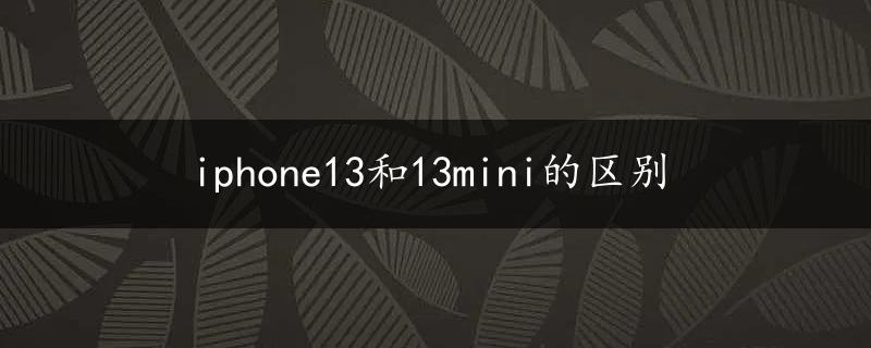 iphone13和13mini的区别