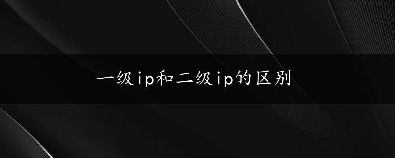 一级ip和二级ip的区别