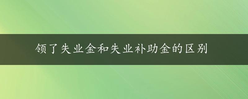 领了失业金和失业补助金的区别