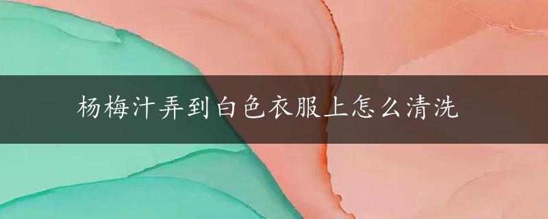 杨梅汁弄到白色衣服上怎么清洗