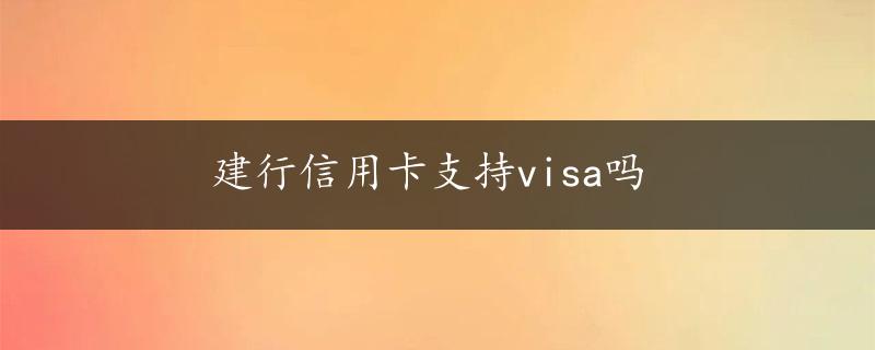 建行信用卡支持visa吗