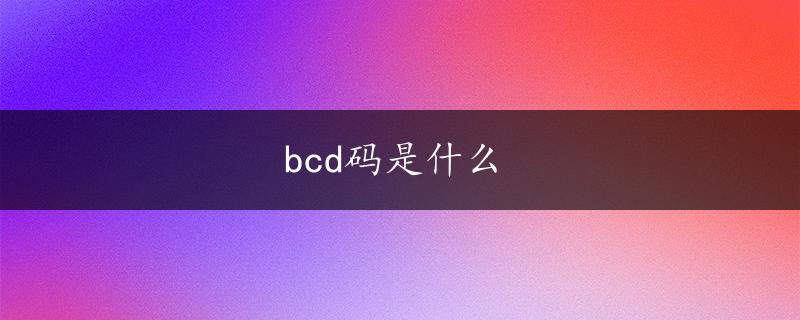 bcd码是什么