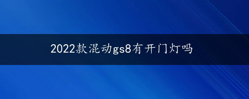 2022款混动gs8有开门灯吗