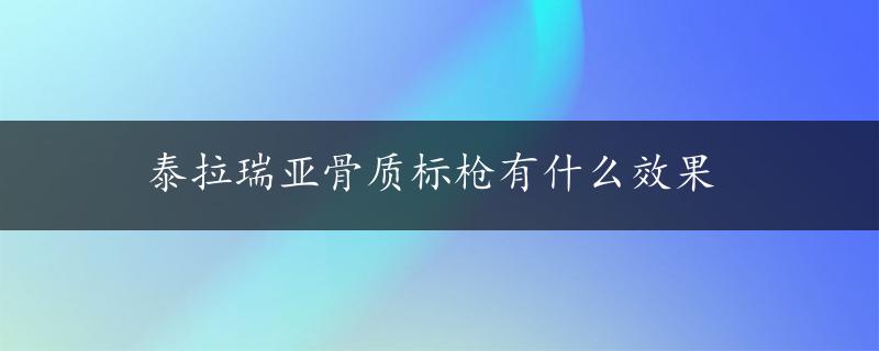 泰拉瑞亚骨质标枪有什么效果