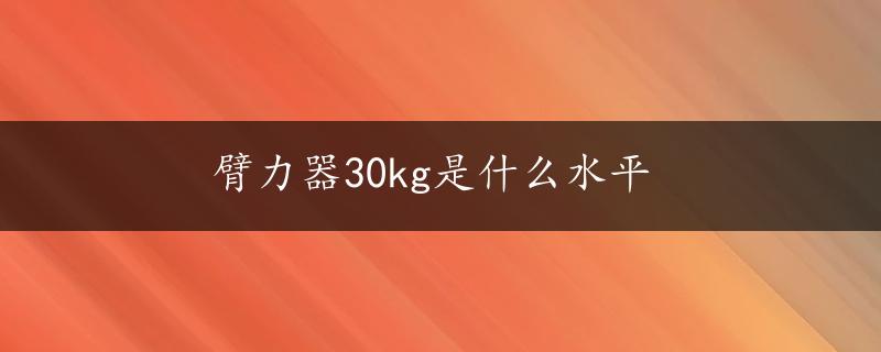 臂力器30kg是什么水平