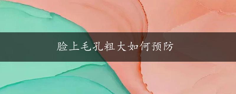 脸上毛孔粗大如何预防