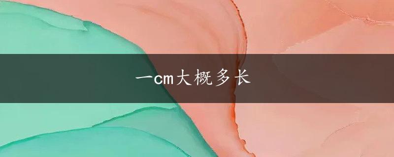 一cm大概多长