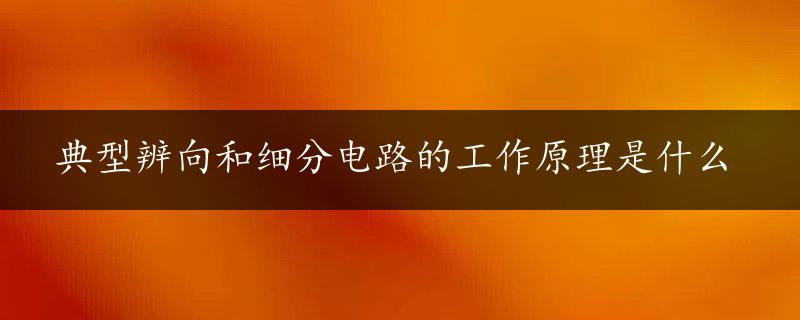 典型辨向和细分电路的工作原理是什么