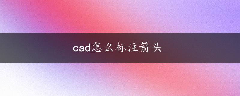 cad怎么标注箭头