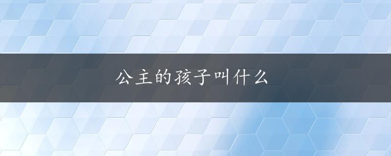 公主的孩子叫什么