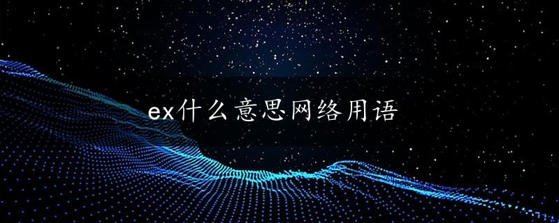 ex什么意思网络用语