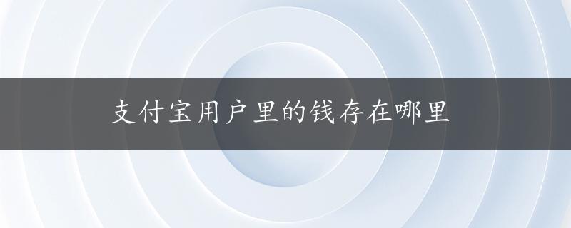 支付宝用户里的钱存在哪里