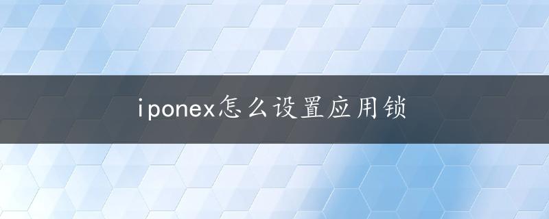 iponex怎么设置应用锁