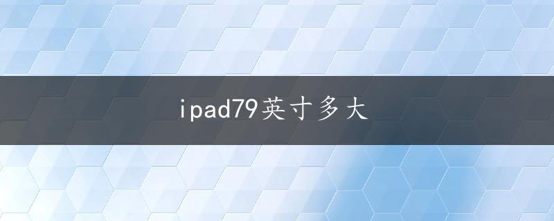 ipad79英寸多大