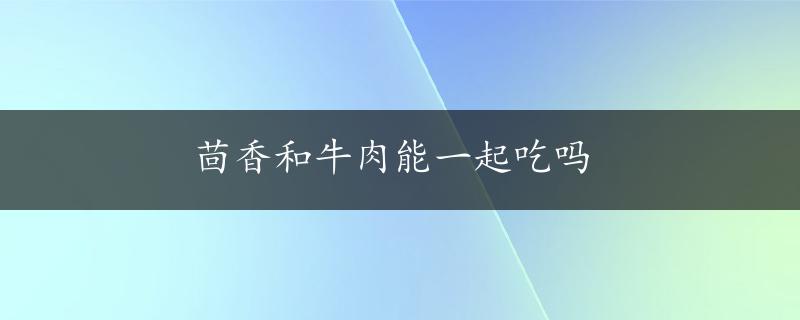 茴香和牛肉能一起吃吗