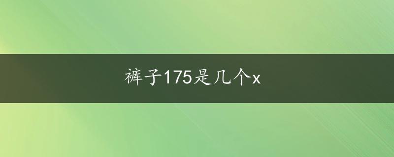 裤子175是几个x