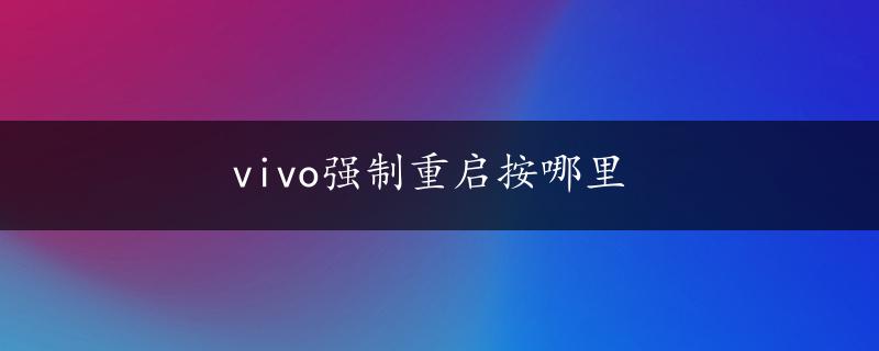 vivo强制重启按哪里