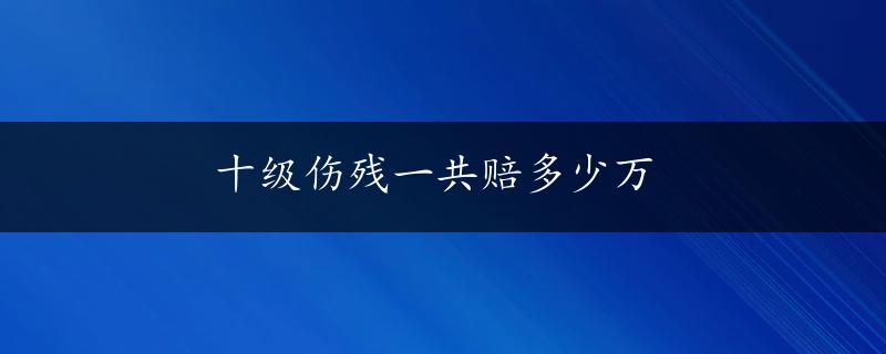 十级伤残一共赔多少万