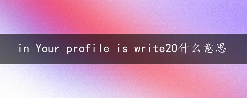 in Your profile is write20什么意思