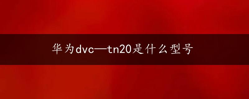 华为dvc—tn20是什么型号