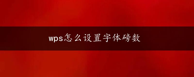 wps怎么设置字体磅数