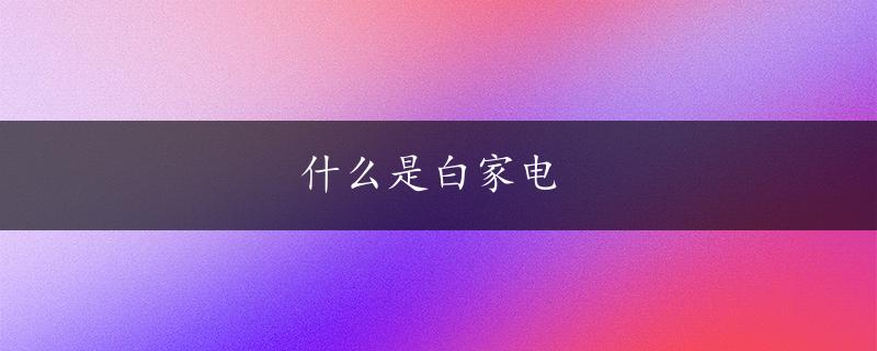 什么是白家电