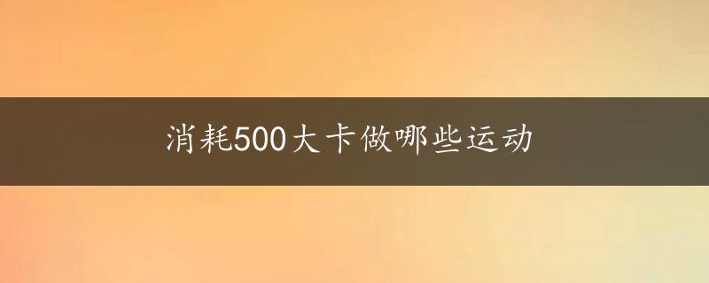 消耗500大卡做哪些运动