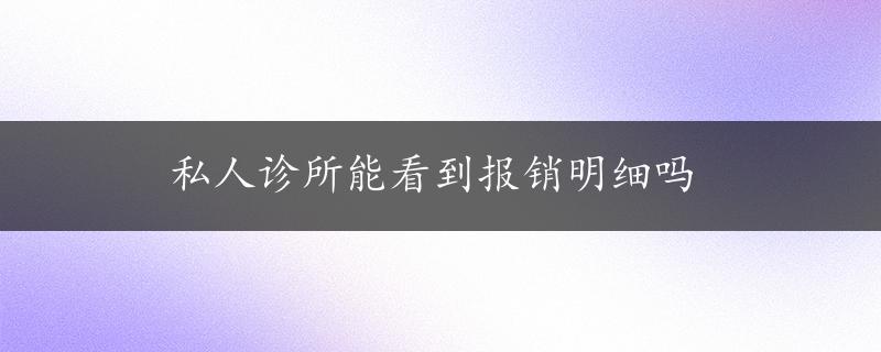 私人诊所能看到报销明细吗