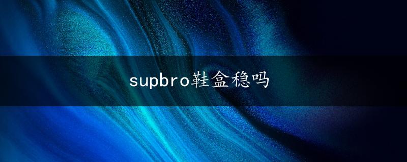 supbro鞋盒稳吗