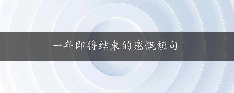 一年即将结束的感慨短句