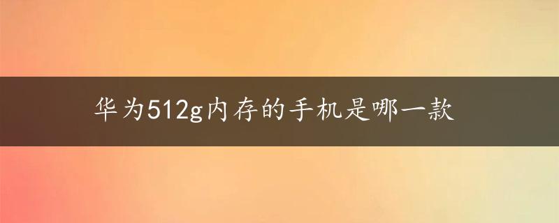 华为512g内存的手机是哪一款