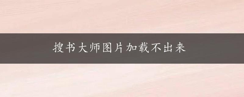 搜书大师图片加载不出来