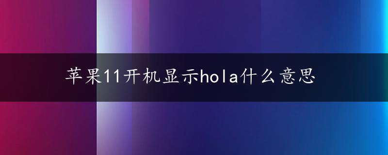 苹果11开机显示hola什么意思