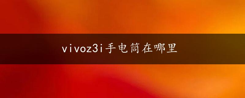 vivoz3i手电筒在哪里