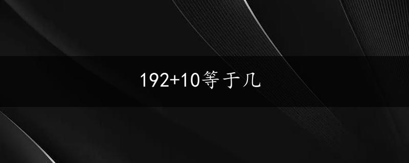 192+10等于几