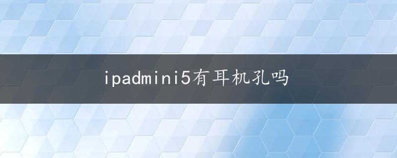 ipadmini5有耳机孔吗