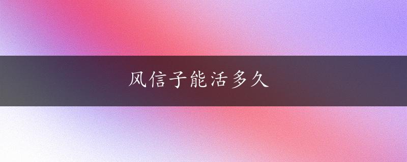 风信子能活多久