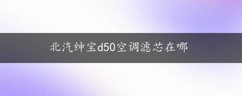 北汽绅宝d50空调滤芯在哪