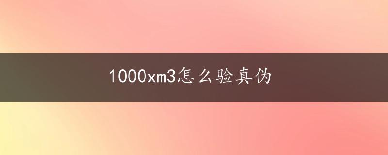 1000xm3怎么验真伪