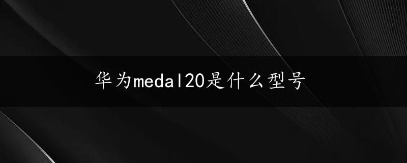 华为medal20是什么型号